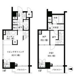 パークキューブ神田 1405 間取り図