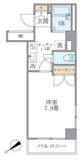 KDXレジデンス横浜関内 1101 間取り図
