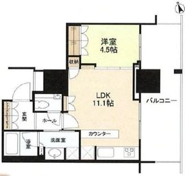 ブランズタワー芝浦 7階 間取り図