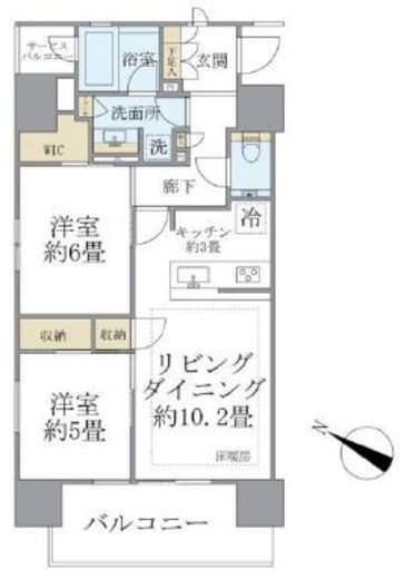 シティハウス中目黒サウス 14階 間取り図