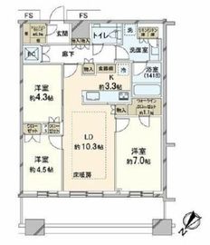 勝どきザ・タワー 25階 間取り図