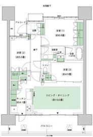 HARUMI FLAG PARK VILLAGE (晴海フラッグ パークヴィレッジ) 11階 間取り図