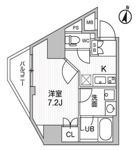 コンフォリア・リヴ千住 501 間取り図