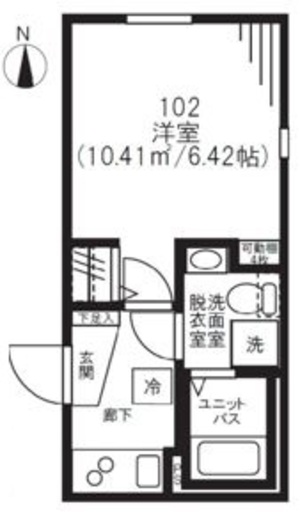 湯島レジデンス 102 間取り図