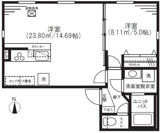 湯島レジデンス 302 間取り図