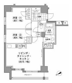 パークハビオ八丁堀 1401 間取り図