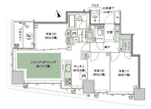 東京ベイシティタワー 21階 間取り図