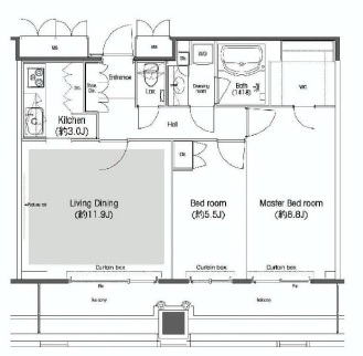 品川グラスレジデンス 1807 間取り図