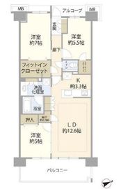 プラウドシティ武蔵野三鷹フロントコート 5階 間取り図