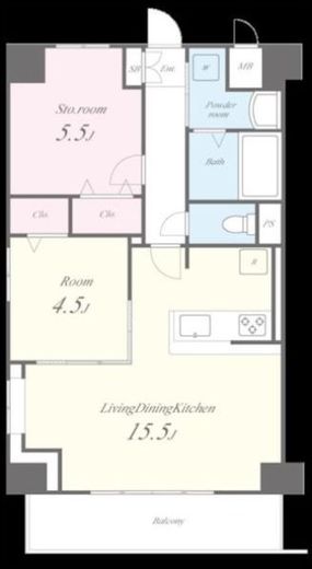 Horizon Residence (ホライゾンレジデンス) 204 間取り図