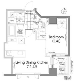 パークハビオ日本橋蛎殻町 406 間取り図