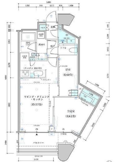パークタワー勝どきミッド/サウス 17階 間取り図