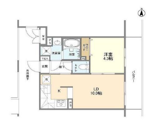 ラティエラ横濱六角橋 308 間取り図