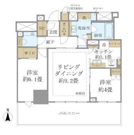 ブリリアタワー池袋West 16階 間取り図