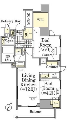 ザ・パークワンズ三軒茶屋 2階 間取り図