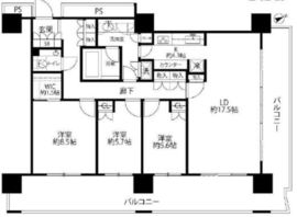 パークタワー品川ベイワード 18階 間取り図