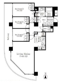 リバーポイントタワー 2307 間取り図