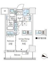 パークアクシス横浜阪東橋 707 間取り図