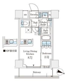 パークアクシス横浜阪東橋 710 間取り図