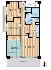 アソシエール野方 106 間取り図
