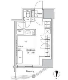 ザ・パークハビオ亀戸 1302 間取り図