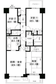 川崎パークホームズ 6階 間取り図