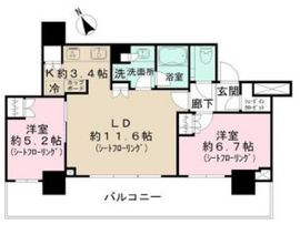 ブリリアタワー浜離宮 22階 間取り図