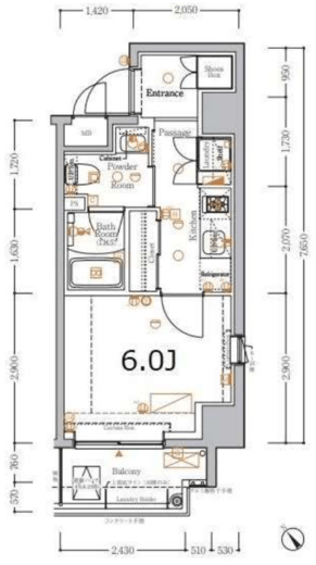 XEBEC川崎II (ジーベック川崎2) 9階 間取り図