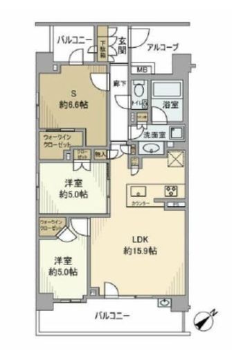 ランカ青葉台 5階 間取り図