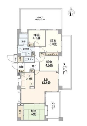 東急ドエルアルスたまプラーザ 5階 間取り図