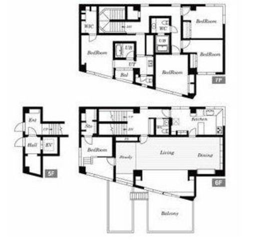 ステートリーホームズ南麻布 5階 間取り図