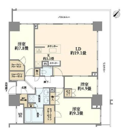 ブランズタワーみなとみらい 29階 間取り図