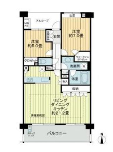 ライオンズ溝の口レジデンス 5階 間取り図