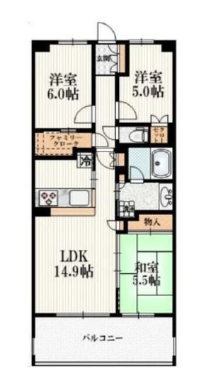 ローレルコート練馬新桜台 3階 間取り図