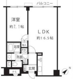 ルシマン月島 1003 間取り図