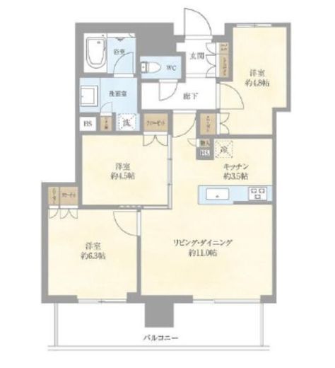 グレーシアタワーズ海老名イースト 4階 間取り図