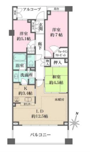 パークテラス宮前平 3階 間取り図
