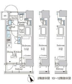 パークアクシス日本橋茅場町ステーションゲート 304 間取り図