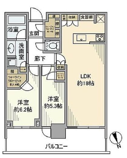 パークタワー勝どきミッド/サウス 24階 間取り図