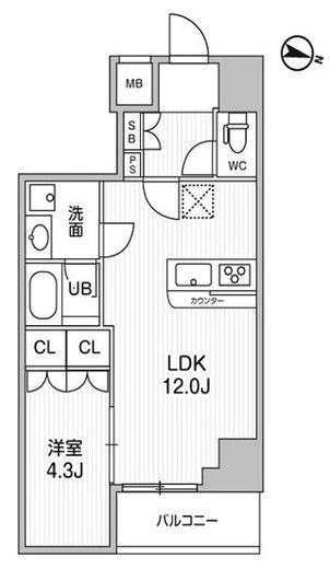 コンフォリア・リヴ千住 1105 間取り図