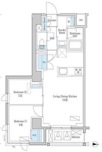 デュオフラッツ篠崎 206 間取り図