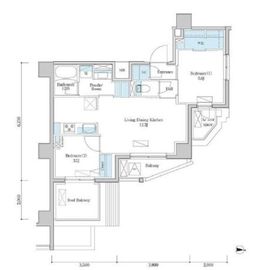 デュオフラッツ篠崎 607 間取り図