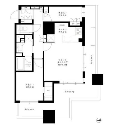 アトラスタワー白金レジデンシャル 6階 間取り図