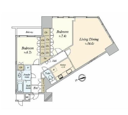 ラ・トゥール新宿 14階 間取り図