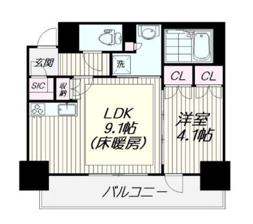 アトラスタワー五反田 6階 間取り図