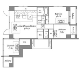 クレアトーレ日暮里 402 間取り図