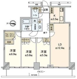 サウザンドシティ 31階 間取り図