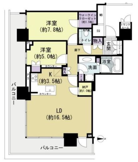 ザ・パークハウス晴海タワーズ ティアロレジデンス 30階 間取り図