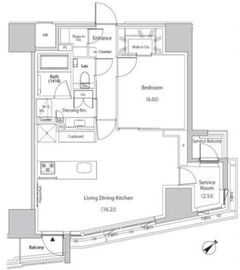 ザ・パークハビオ市ヶ谷イースト 1105 間取り図