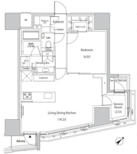 ザ・パークハビオ市ヶ谷イースト 505 間取り図